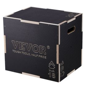3 in 1 Plyometric Jump Box, 20/18/16 Inch Wooden Plyo Box, Platform & Jumping Agility Box