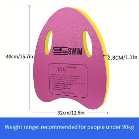 1pc Lightweight Swimming Board; Portable Anti-slip Floating Board For Kids And Adults Swimming Training (Color: Pink)